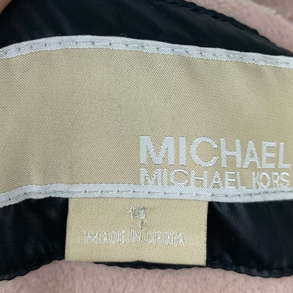 Michael Kors Girls Hooded puffer Jacket. Size 10. Black pink. MK Logo - Picture 5 of 16